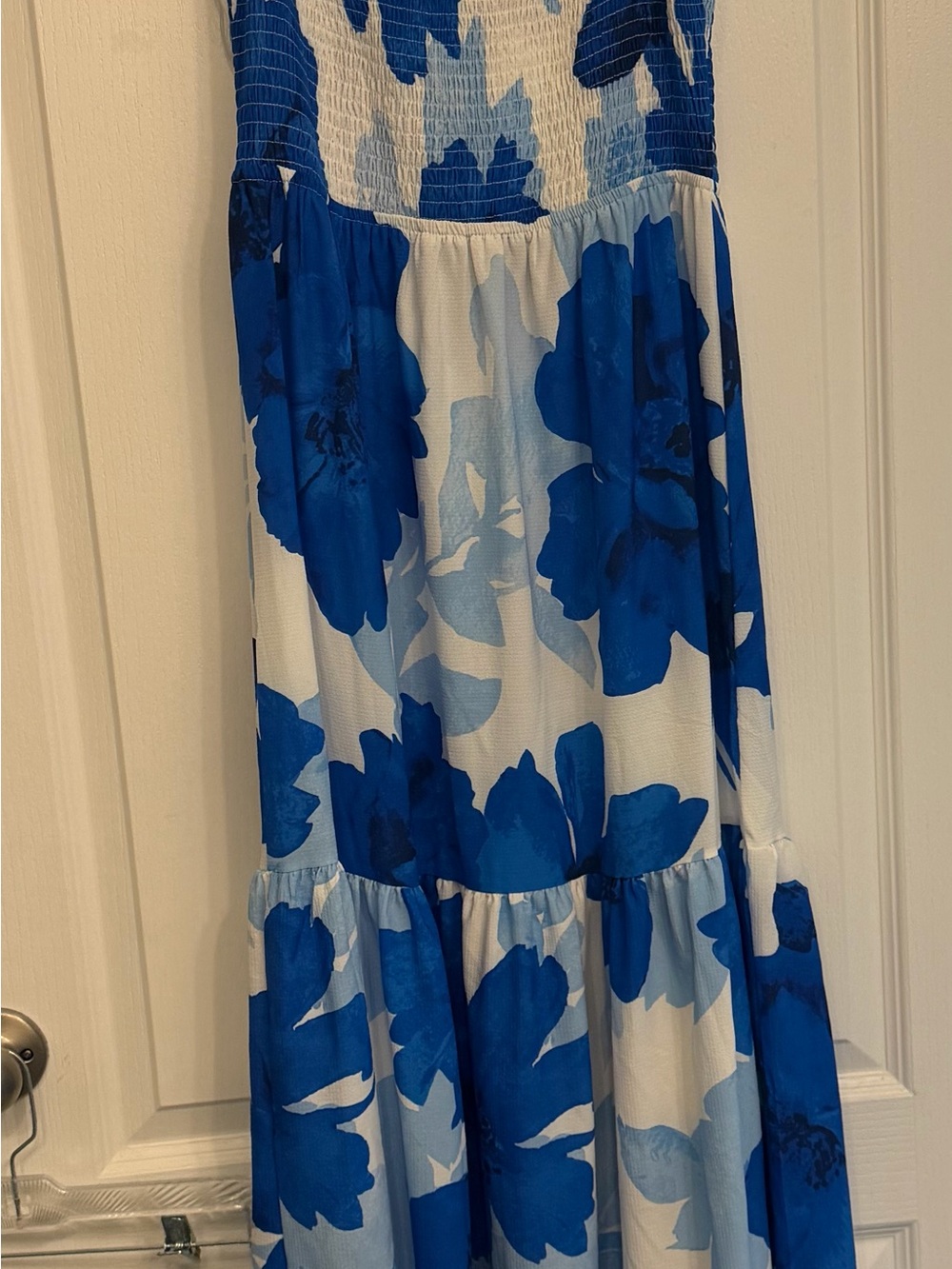Flying Tomato Blue and White Floral Maxi Dress size L NWT
